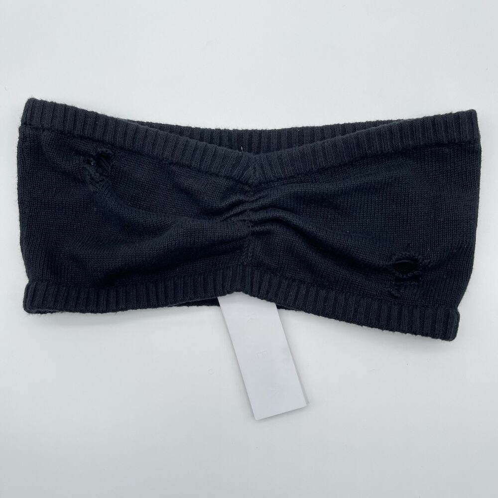 AREA | NWT Bandeau Top in Black Cashmere Knit Tube Top *Missing Butterfly* L - Picture 2 of 10